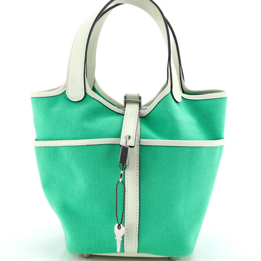 Hermes PM Cargo Picotin Lock Bag Canvas and Swift